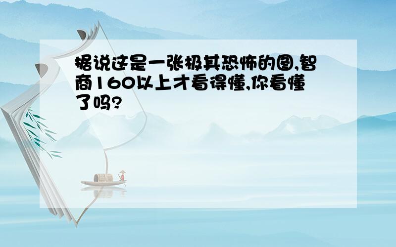 据说这是一张极其恐怖的图,智商160以上才看得懂,你看懂了吗?