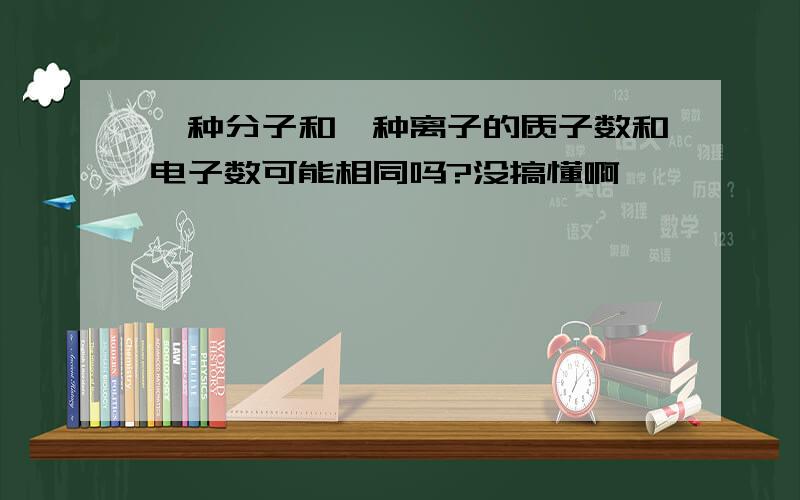 一种分子和一种离子的质子数和电子数可能相同吗?没搞懂啊……