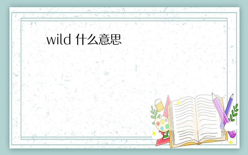 wild 什么意思