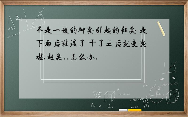 不是一般的脚臭引起的鞋臭 是下雨后鞋湿了 干了之后就变臭啦!超臭..怎么办.