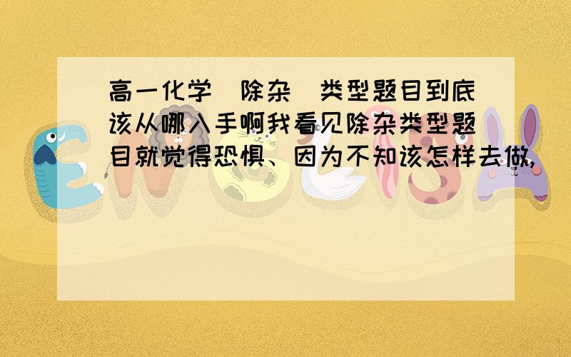 高一化学`除杂`类型题目到底该从哪入手啊我看见除杂类型题目就觉得恐惧、因为不知该怎样去做,