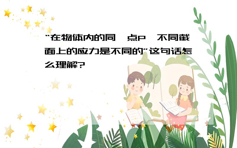 “在物体内的同一点P,不同截面上的应力是不同的”这句话怎么理解?