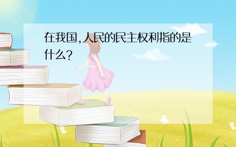 在我国,人民的民主权利指的是什么?