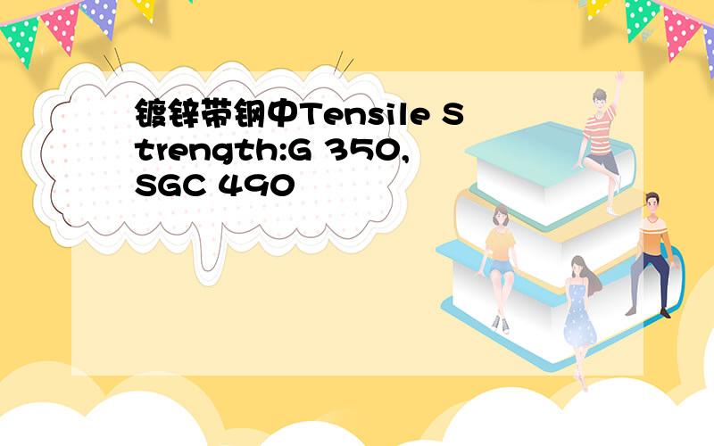 镀锌带钢中Tensile Strength:G 350,SGC 490