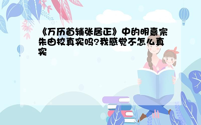 《万历首辅张居正》中的明熹宗朱由校真实吗?我感觉不怎么真实