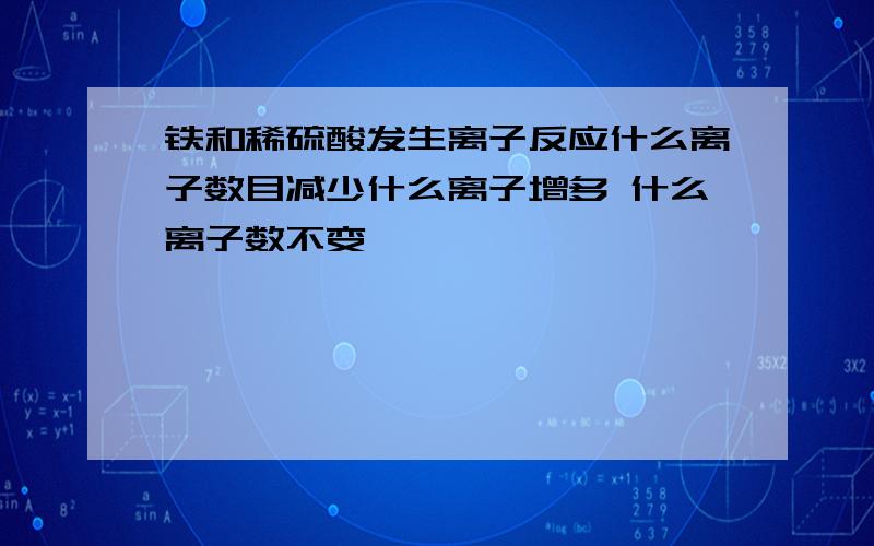 铁和稀硫酸发生离子反应什么离子数目减少什么离子增多 什么离子数不变