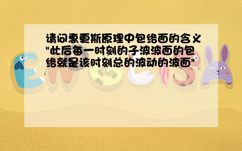 请问惠更斯原理中包络面的含义