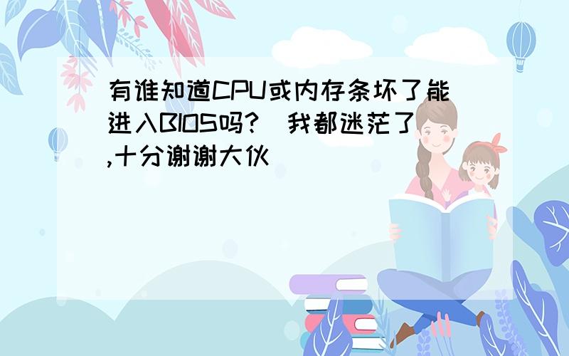 有谁知道CPU或内存条坏了能进入BIOS吗?　我都迷茫了,十分谢谢大伙