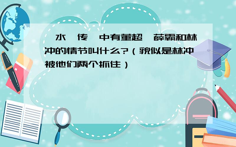 《水浒传》中有董超,薛霸和林冲的情节叫什么?（貌似是林冲被他们两个抓住）