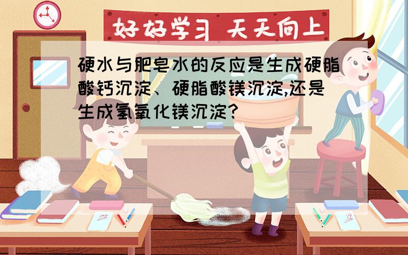 硬水与肥皂水的反应是生成硬脂酸钙沉淀、硬脂酸镁沉淀,还是生成氢氧化镁沉淀?