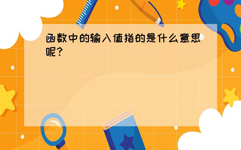 函数中的输入值指的是什么意思呢?