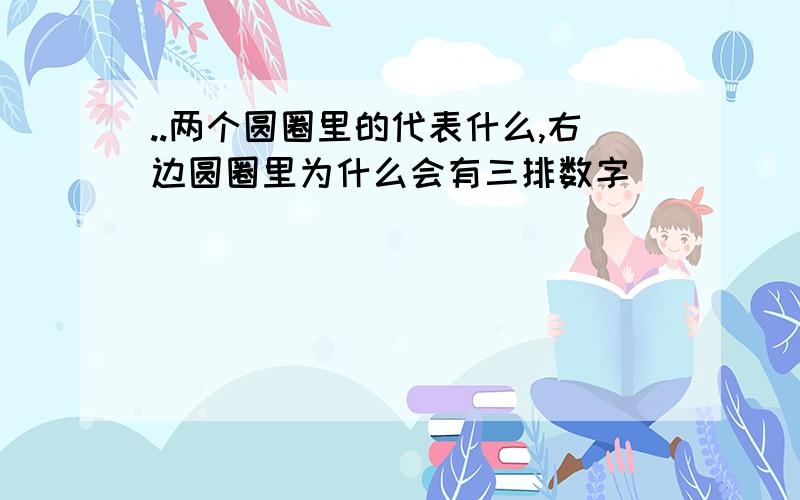 ..两个圆圈里的代表什么,右边圆圈里为什么会有三排数字