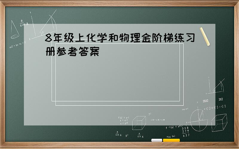 8年级上化学和物理金阶梯练习册参考答案