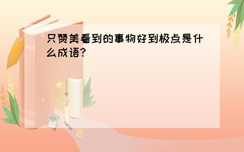 只赞美看到的事物好到极点是什么成语?