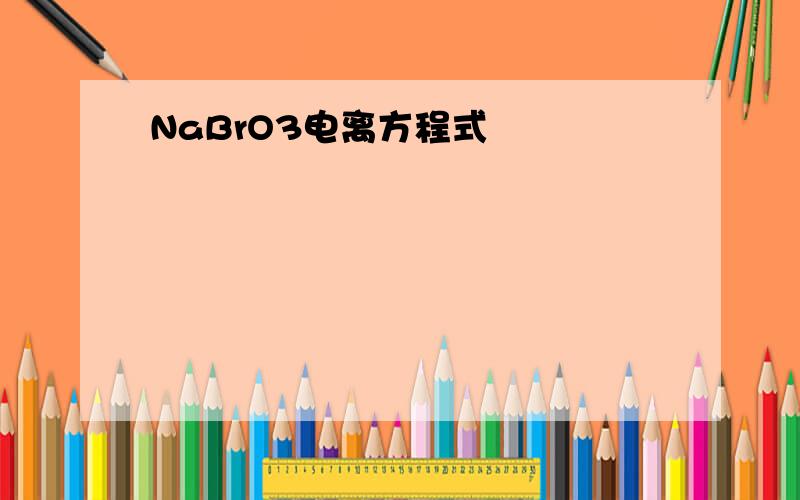 NaBrO3电离方程式