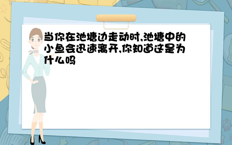 当你在池塘边走动时,池塘中的小鱼会迅速离开,你知道这是为什么吗