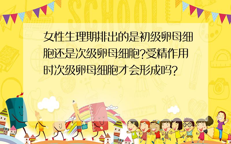 女性生理期排出的是初级卵母细胞还是次级卵母细胞?受精作用时次级卵母细胞才会形成吗?