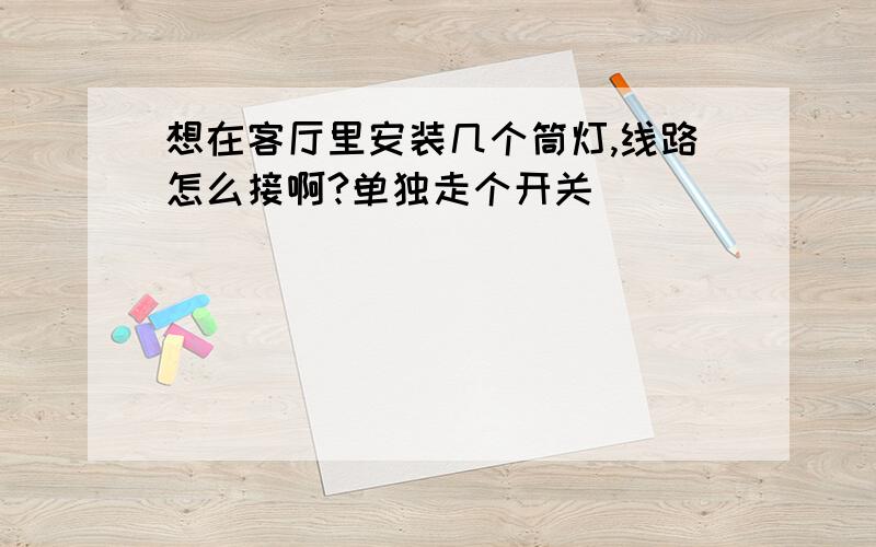 想在客厅里安装几个筒灯,线路怎么接啊?单独走个开关