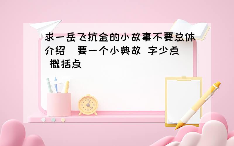 求一岳飞抗金的小故事不要总体介绍  要一个小典故 字少点 概括点