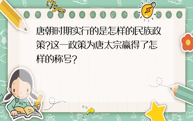 唐朝时期实行的是怎样的民族政策?这一政策为唐太宗赢得了怎样的称号?