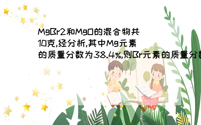 MgBr2和MgO的混合物共10克,经分析,其中Mg元素的质量分数为38.4%,则Br元素的质量分数为?请用把Br2看作10倍O的方法解题,