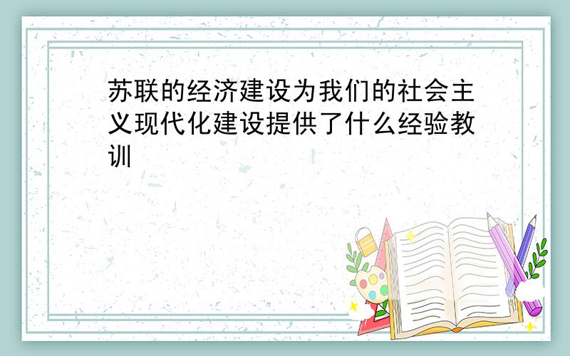 苏联的经济建设为我们的社会主义现代化建设提供了什么经验教训