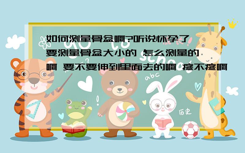 如何测量骨盆啊?听说怀孕了 要测量骨盆大小的 怎么测量的啊 要不要伸到里面去的啊 疼不疼啊