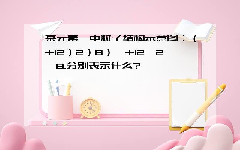 某元素一中粒子结构示意图：（+12）2）8）,+12、2、8.分别表示什么?