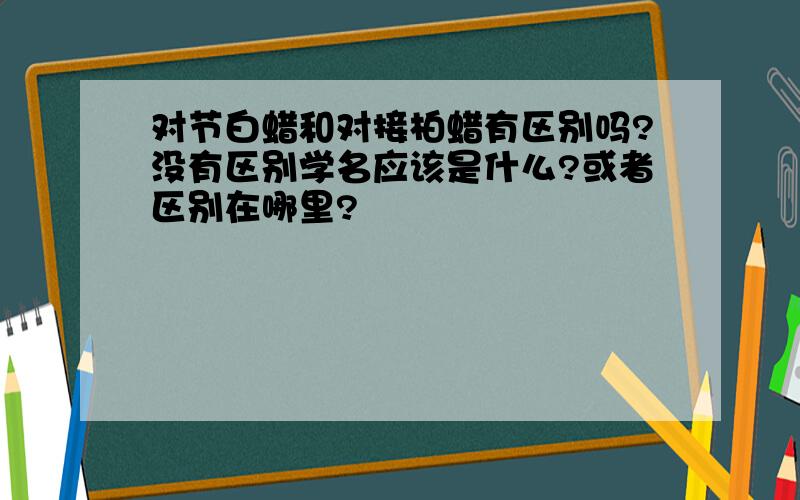 对节白蜡和对接柏蜡有区别吗?没有区别学名应该是什么?或者区别在哪里?