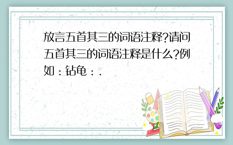 放言五首其三的词语注释?请问五首其三的词语注释是什么?例如：钻龟：.