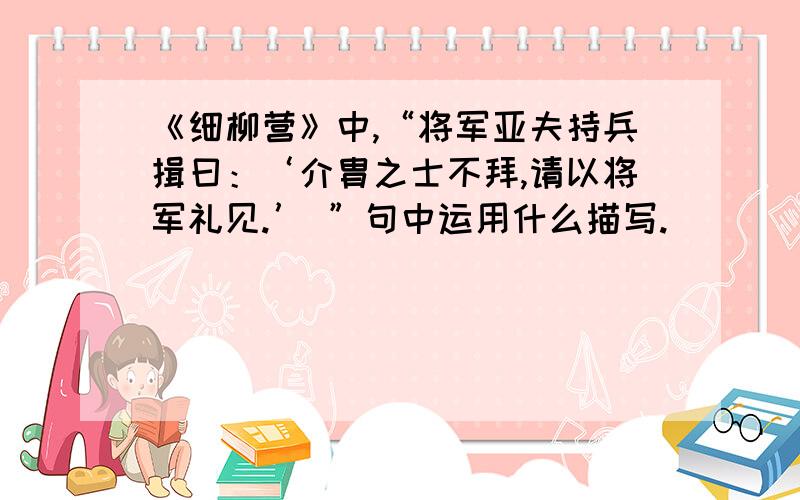 《细柳营》中,“将军亚夫持兵揖曰：‘介胄之士不拜,请以将军礼见.’ ”句中运用什么描写.