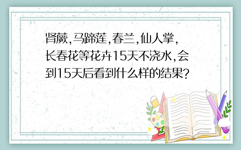 肾蕨,马蹄莲,春兰,仙人掌,长春花等花卉15天不浇水,会到15天后看到什么样的结果?