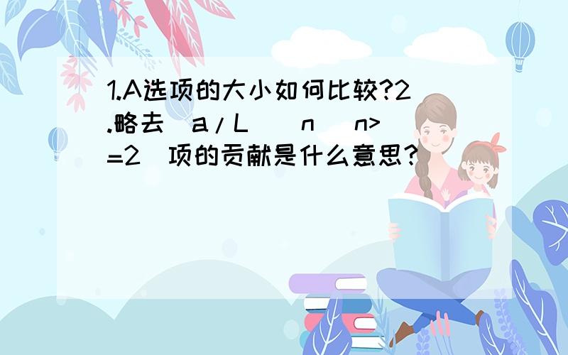 1.A选项的大小如何比较?2.略去（a/L)^n (n>=2)项的贡献是什么意思?