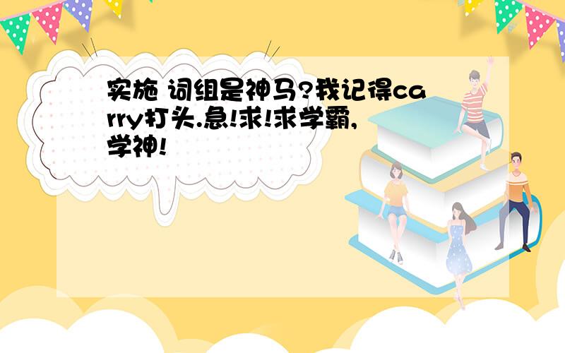 实施 词组是神马?我记得carry打头.急!求!求学霸,学神!