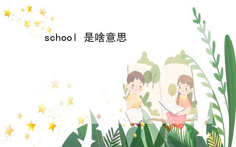 school 是啥意思