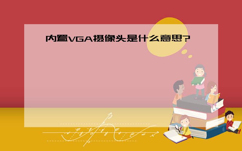 内置VGA摄像头是什么意思?