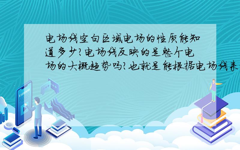 电场线空白区域电场的性质能知道多少?电场线反映的是整个电场的大概趋势吗?也就是能根据电场线来推测空白区域场强的性质吗