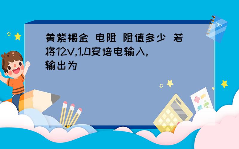 黄紫褐金 电阻 阻值多少 若将12V,1.0安培电输入,输出为