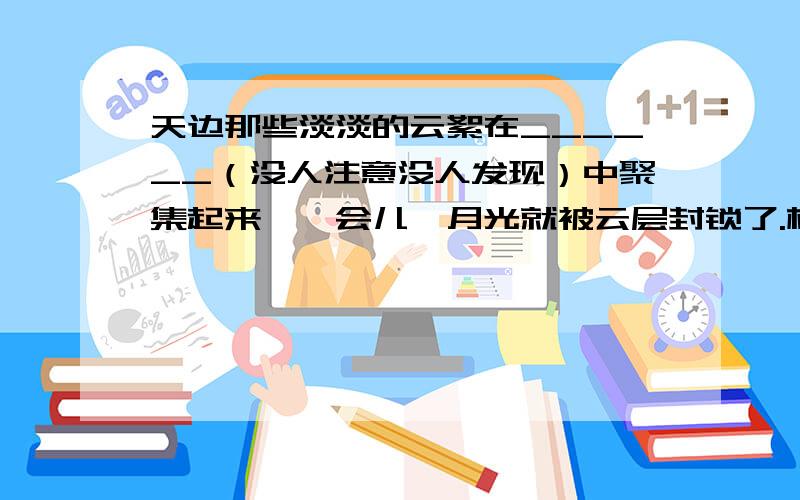 天边那些淡淡的云絮在______（没人注意没人发现）中聚集起来,一会儿,月光就被云层封锁了.根据意思把成语写在横线上111