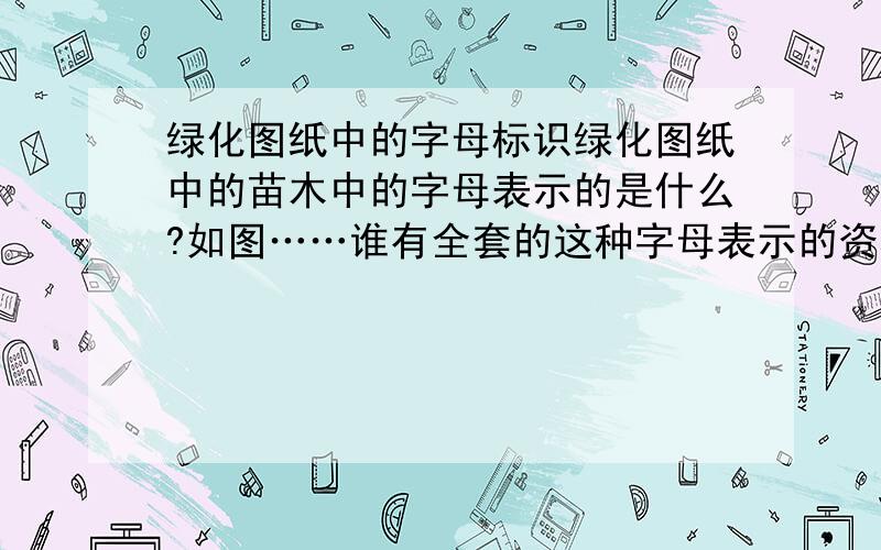 绿化图纸中的字母标识绿化图纸中的苗木中的字母表示的是什么?如图……谁有全套的这种字母表示的资料,给我一份,