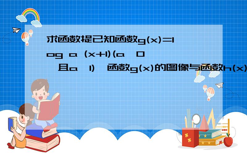 求函数提已知函数g(x)=log a (x+1)(a＞0,且a≠1)∴函数g(x)的图像与函数h(x)的图像关于y轴对称.（1）试写出函数h(x)的解析式：（2）设f(x)=g(x)-h(x)判断函数F(x)的奇偶性并证明（3）当0＜a＜1时,求f(x)