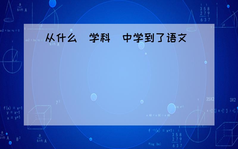 从什么（学科）中学到了语文