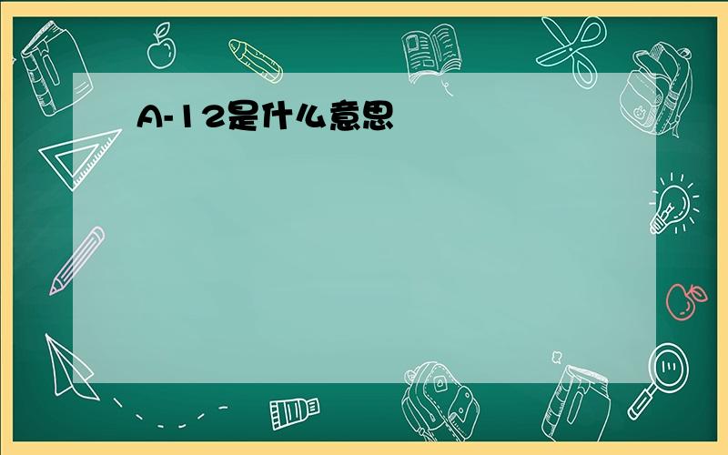 A-12是什么意思