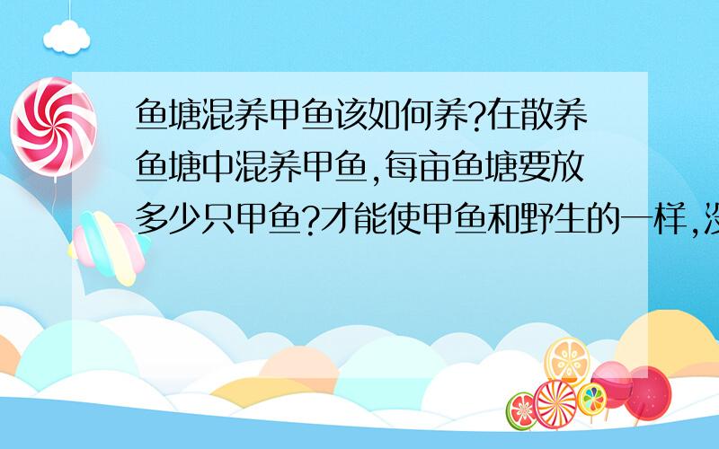 鱼塘混养甲鱼该如何养?在散养鱼塘中混养甲鱼,每亩鱼塘要放多少只甲鱼?才能使甲鱼和野生的一样,没有区别.每只半斤的野生甲鱼在这样的鱼塘中每年能长多大?能否喂食,喂多少?