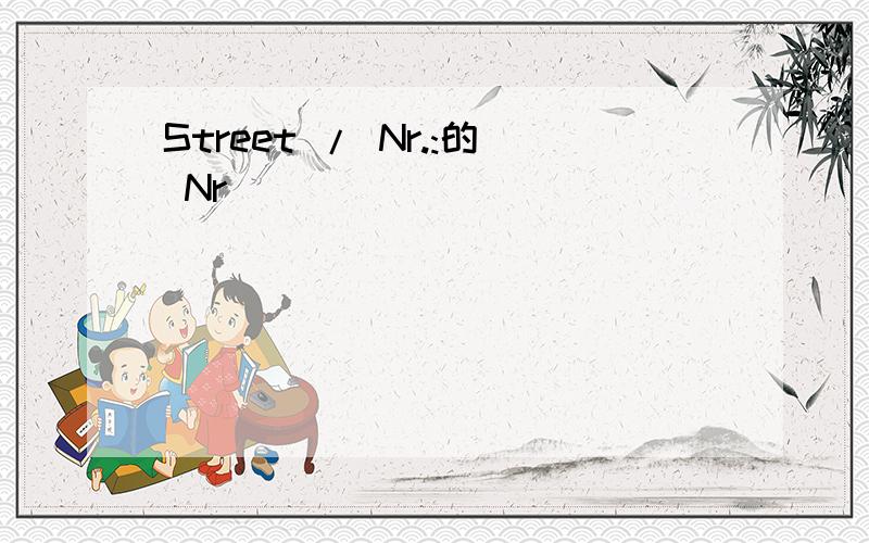 Street / Nr.:的 Nr