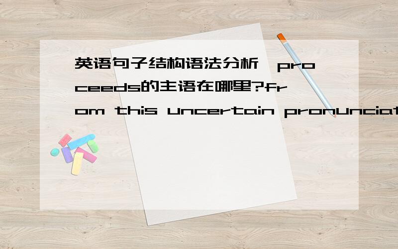 英语句子结构语法分析,proceeds的主语在哪里?from this uncertain pronunciation arise in a great part the various dialects of the same country,which will always be observed to grow fewer,and less different,as books are multiplied; and fro