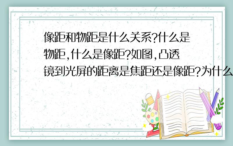 像距和物距是什么关系?什么是物距,什么是像距?如图,凸透镜到光屏的距离是焦距还是像距?为什么?