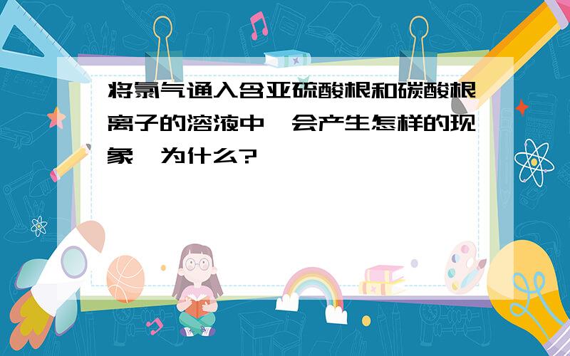 将氯气通入含亚硫酸根和碳酸根离子的溶液中,会产生怎样的现象,为什么?