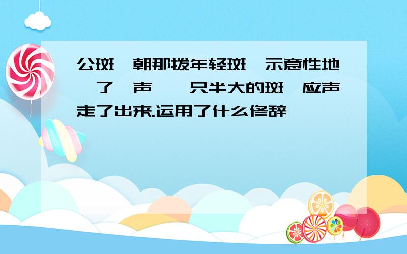 公斑羚朝那拨年轻斑羚示意性地咩了一声,一只半大的斑羚应声走了出来.运用了什么修辞