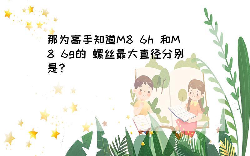 那为高手知道M8 6h 和M8 6g的 螺丝最大直径分别是?